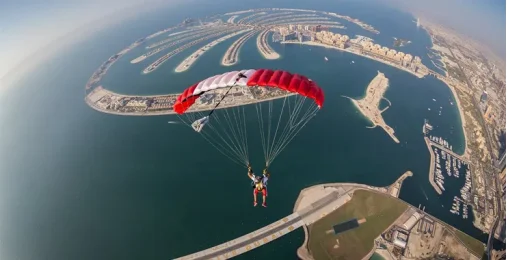 Прыжок с парашютом над Пальмой – Skydive Dubai 3